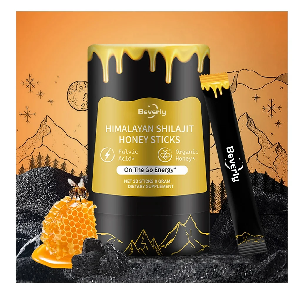 Bâtonnets de Miel au Shilajit Himalaya – Énergie & Immunité, 30 bâtonnets/boîte