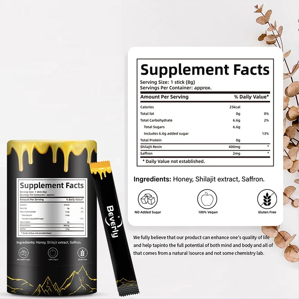 Bâtonnets de Miel au Shilajit Himalaya – Énergie & Immunité, 30 bâtonnets/boîte