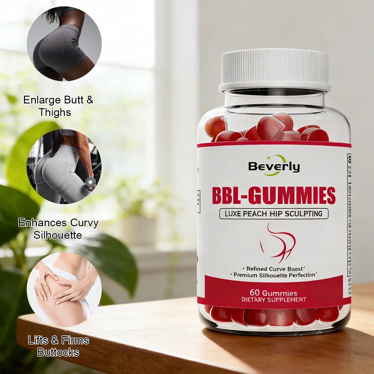 Gummies BBL Maca Beverly – Hanches, Fesses & Courbes | Vegan, Sans OGM – 60 Gummies
