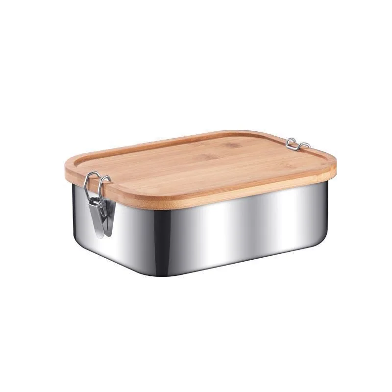 Boîte à lunch inox 304 couvercle bambou | 4 tailles | Écologique & moderne