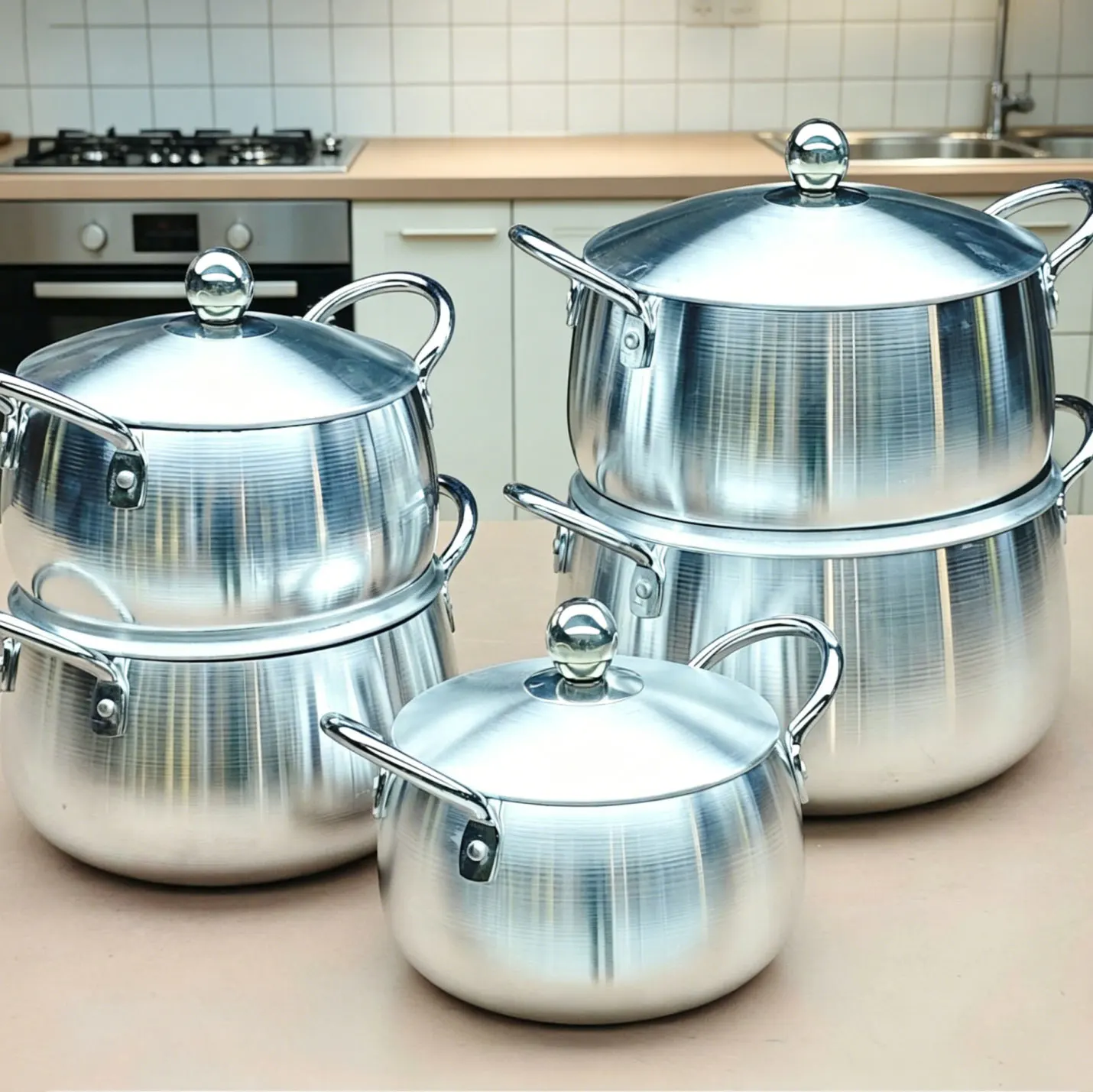 Batterie de Cuisine Aluminium 10 Pièces TIANKANG – Casseroles & Faitouts Toutes Cuisinières