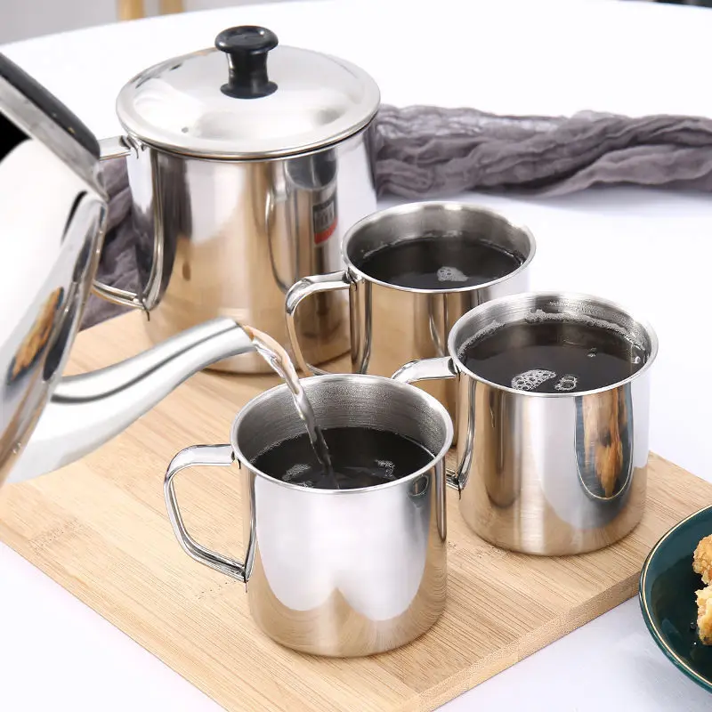 Gobelet Inox avec Poignée 200ml – Tasse Café/Thé Professionnelle Hôtel Restaurant