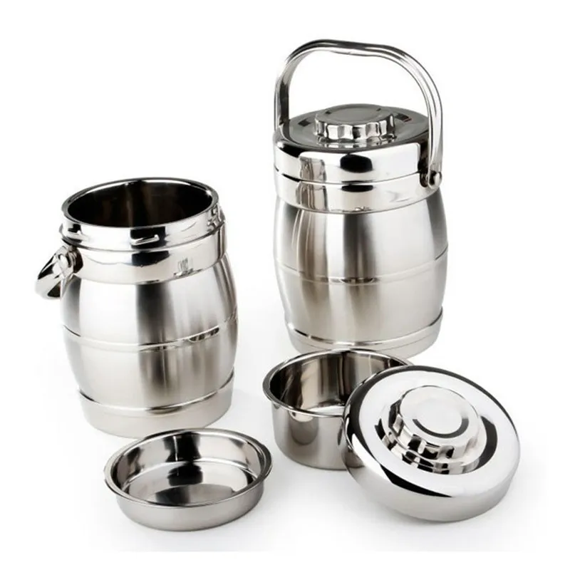 Lunch Box Bento Inox 6,5L Triple Compartiments – Gamelle Isotherme avec Poignée