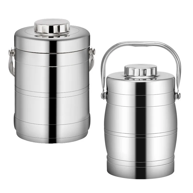 Lunch Box Bento Inox 6,5L Triple Compartiments – Gamelle Isotherme avec Poignée