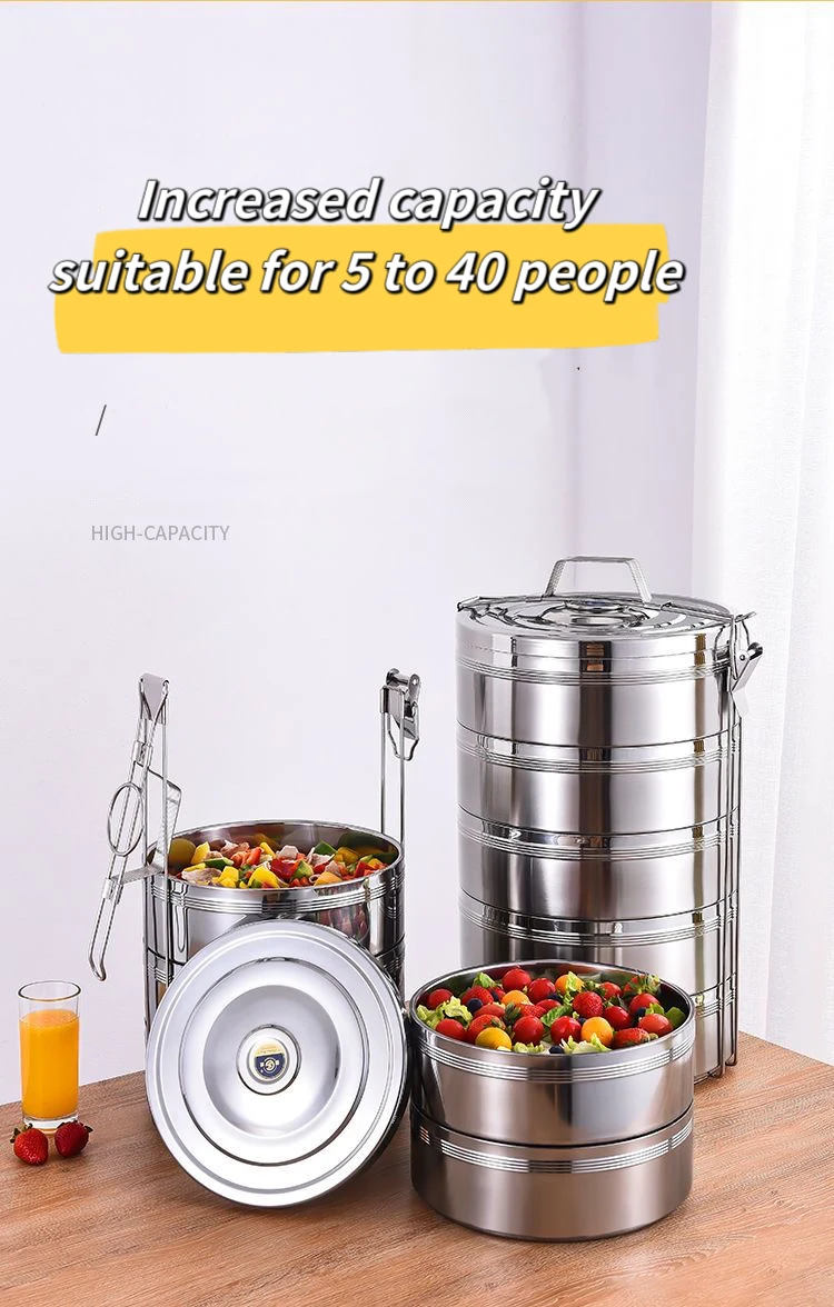 Boîte à lunch inox multi-niveaux TIANKANG – Isotherme, portable, 5 compartiments 30CM