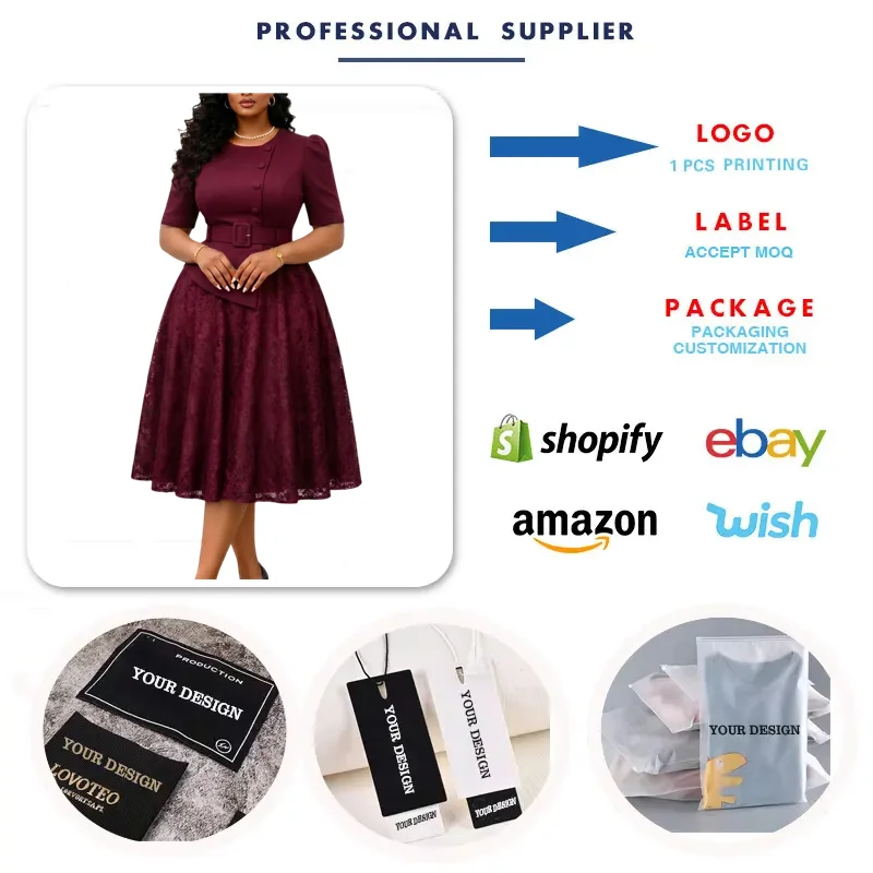 Robe deux pièces femme D637 – Élégante, dentelle & manches mi-longues | Style bureau