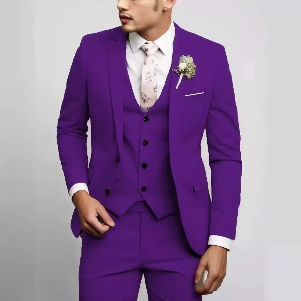 Costume 3 Pièces Homme Y2901 – Veste + Gilet + Pantalon, Style Britannique & Italien