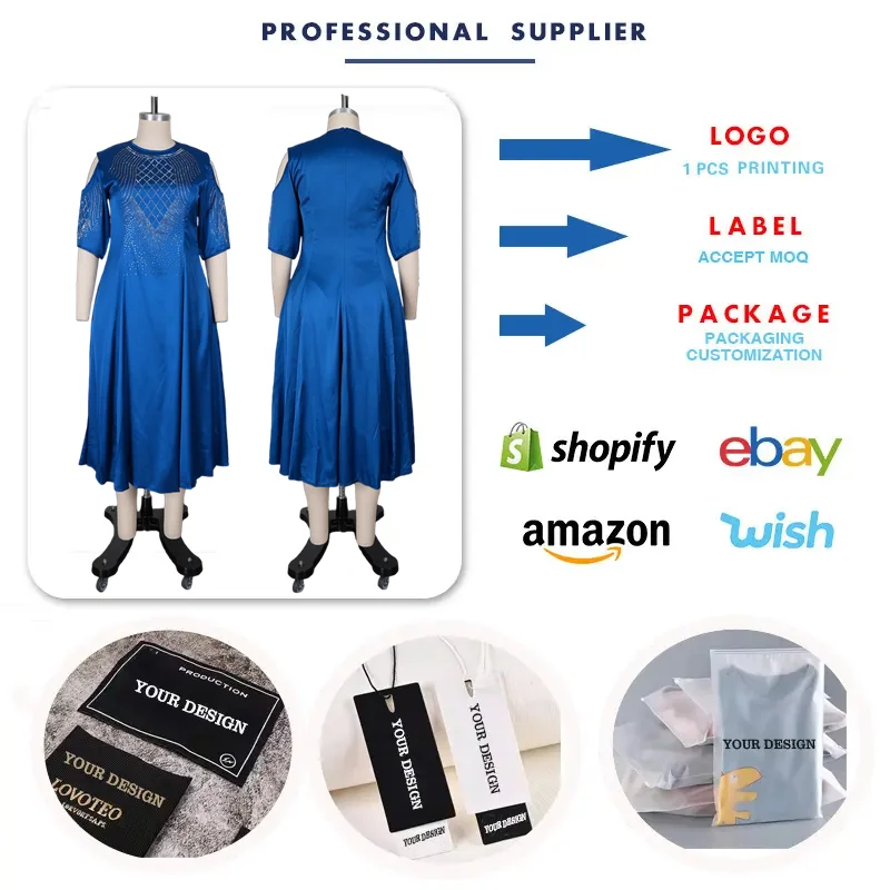 Robe Midi Africaine S9915 – Épaules Dénudées, Strass & Perles, Style Élégant