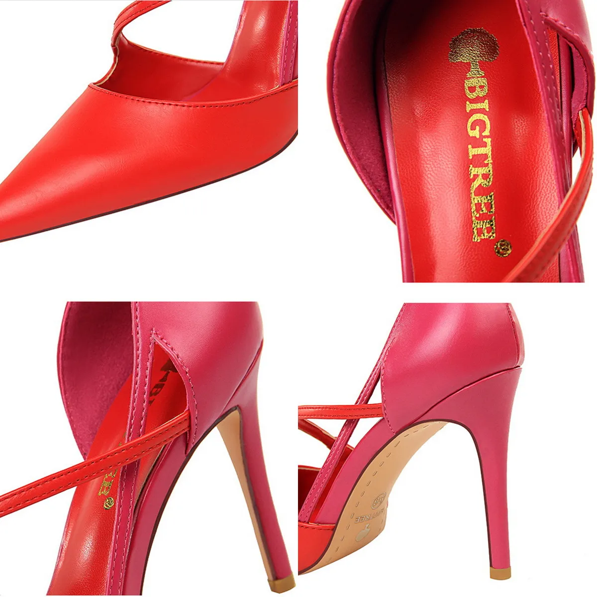 Escarpins Bicolores Bout Pointu Talon Aiguille 8cm+ | Bureau & Mariage | Big Tree 830-2
