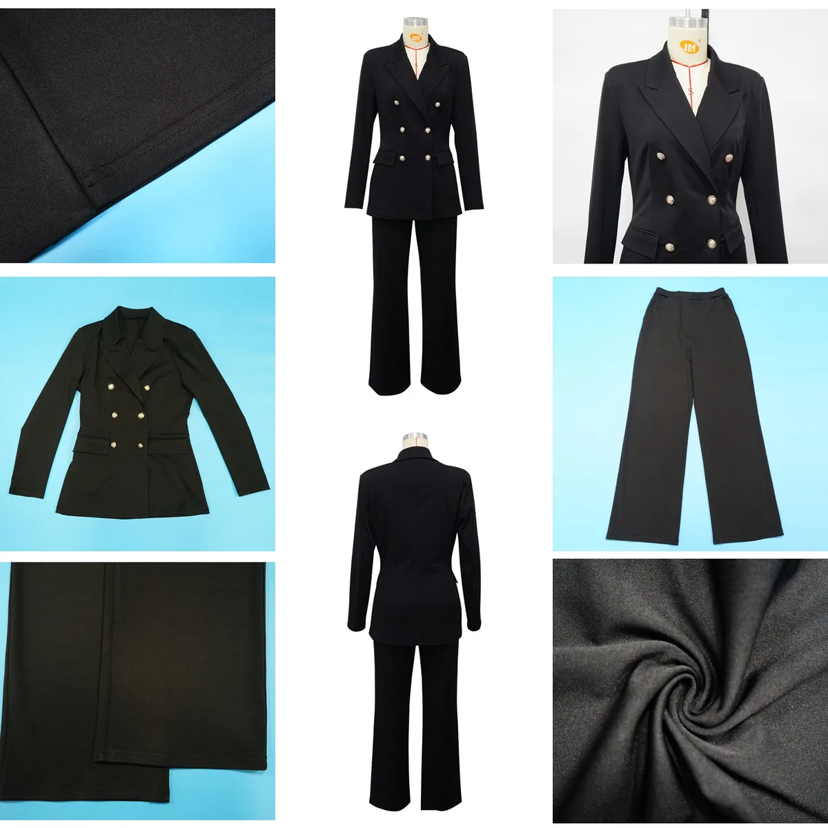 Ensemble Blazer Femme 2 Pièces – Veste Double Boutonnage & Pantalon Cheville | Bureau & Cérémonie