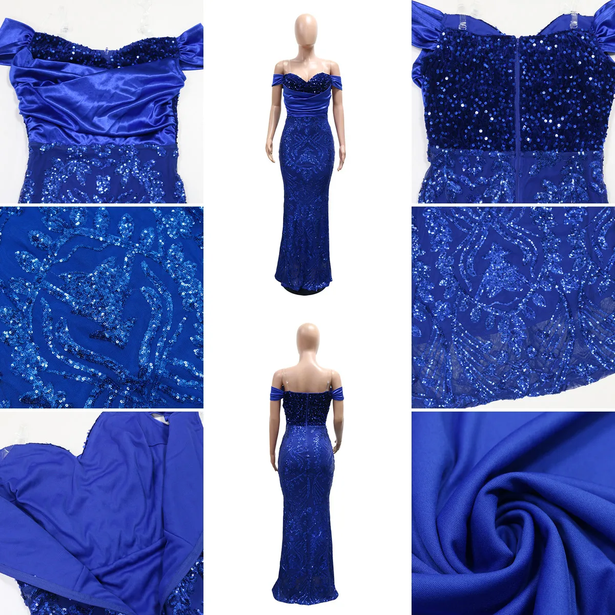 Robe de soirée luxe à une épaule – Velours & Paillettes, Coupe Sirène Maxi