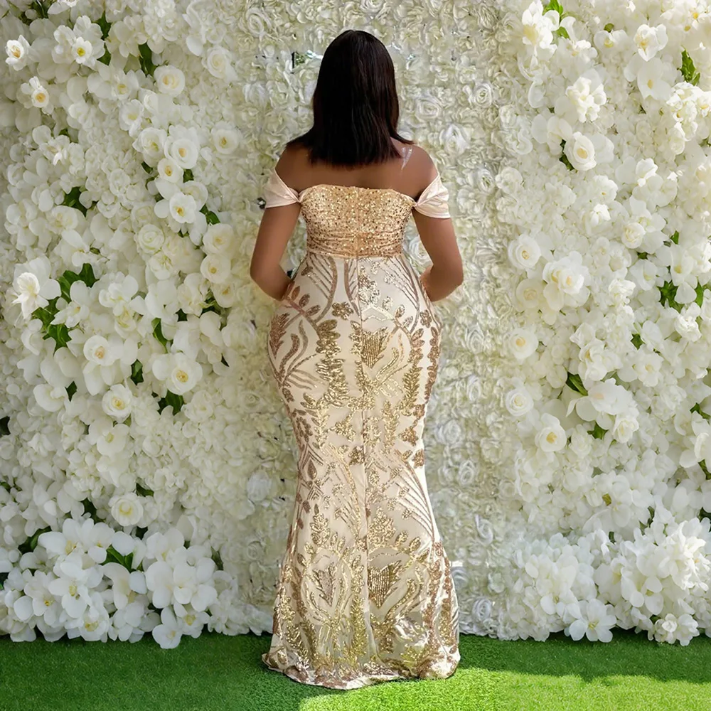 Robe de soirée luxe à une épaule – Velours & Paillettes, Coupe Sirène Maxi