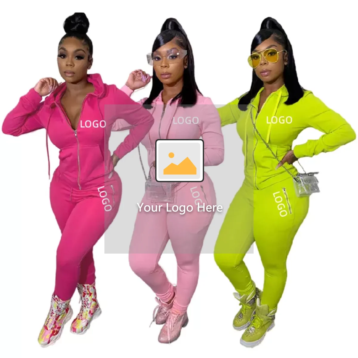 Ensemble 2 pièces femme t-shirt & short décontracté – Personnalisable avec logo