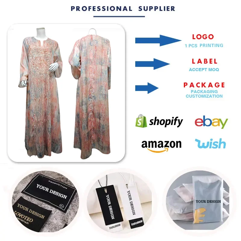 Robe Abaya Brodée Sequins & Perles AB560 – Kaftan Dubai Élégant pour Femme