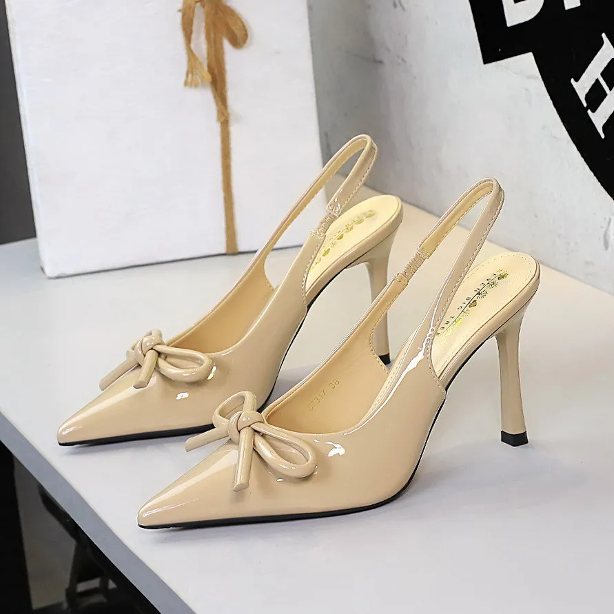 Sandales Stiletto Bout Pointu avec Nœud – Talons Aiguilles Élégants pour Femme