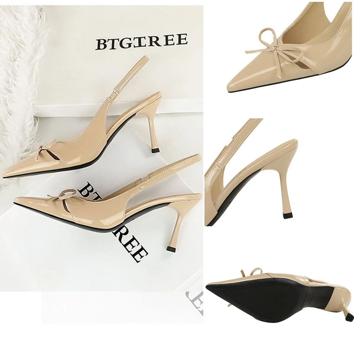 Sandales à talons aiguilles bout pointu nœud papillon – Élégantes & tendance pour femme