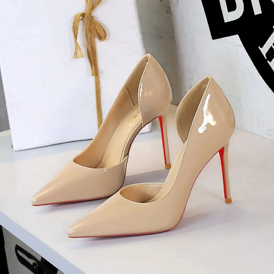 Escarpins à talons aiguilles BIGTREE Y9265 – Cuir verni bout pointu, soirée & mariage