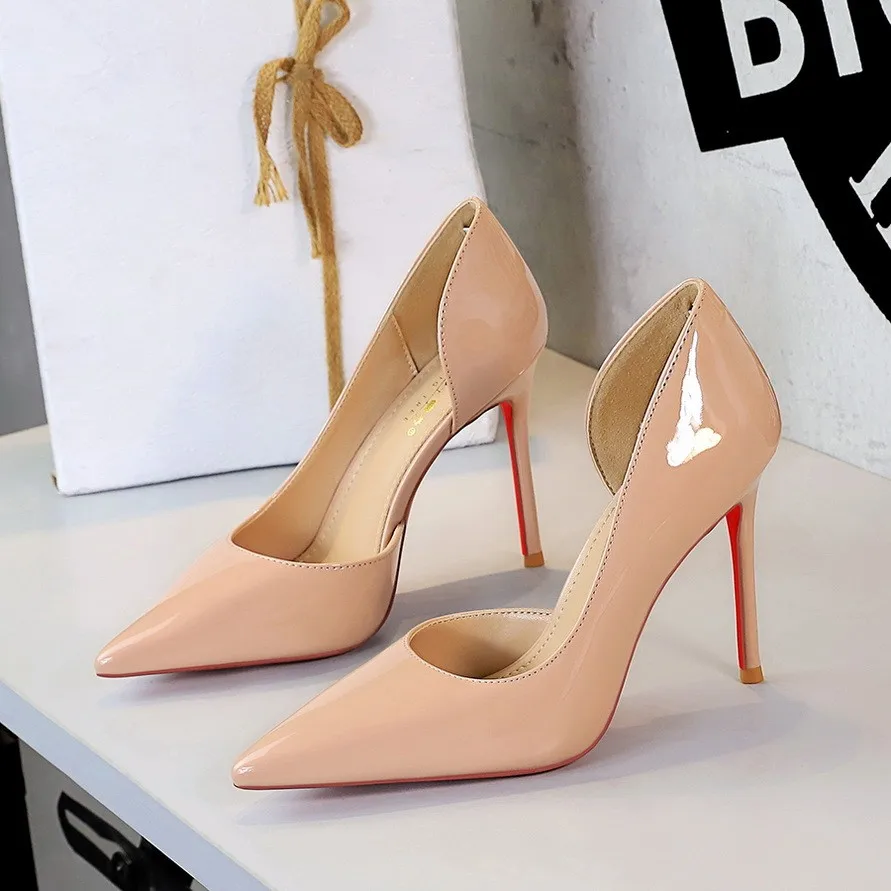 Escarpins à talons aiguilles BIGTREE Y9265 – Cuir verni bout pointu, soirée & mariage