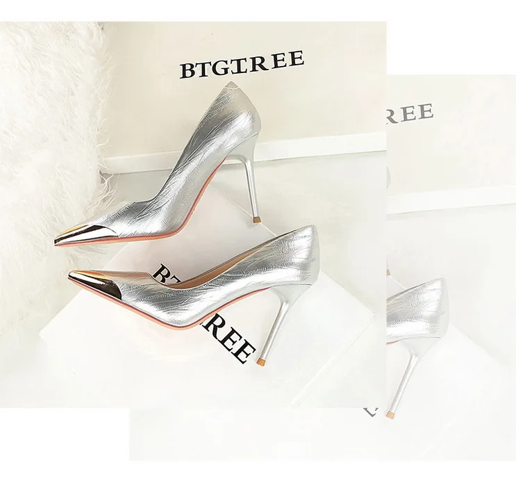 Escarpins Pointus à Talons Hauts 10,5cm – Chaussures Élégantes Femme Bout Métal