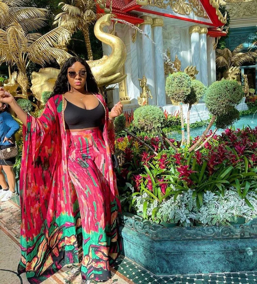 Ensemble 2 pièces Dashiki Femme – Cardigan Mousseline Imprimé & Pantalon Ample | Tenue Africaine Tendance