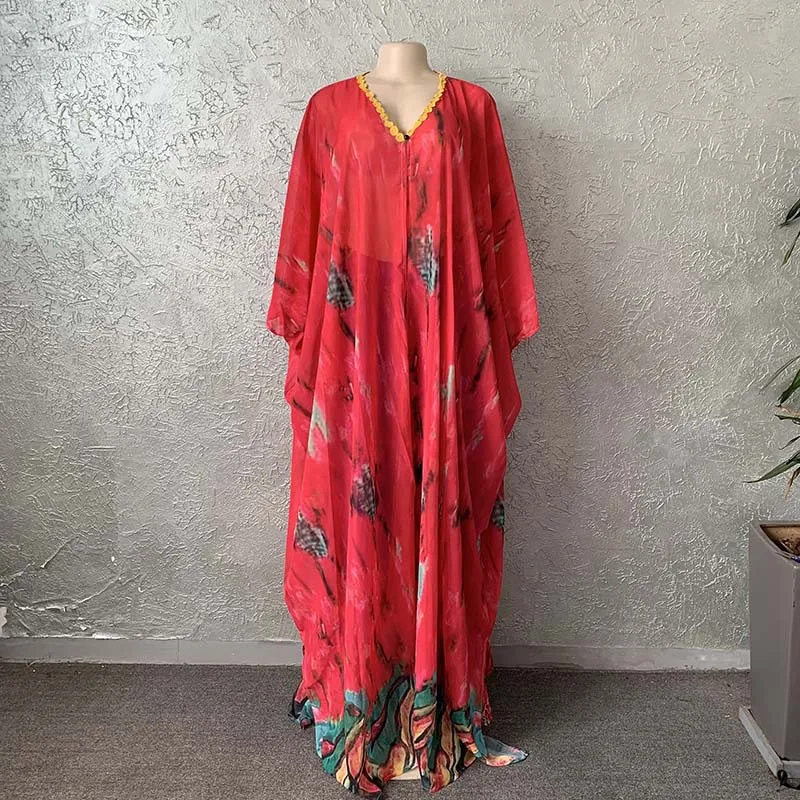 Ensemble 2 pièces Dashiki Femme – Cardigan Mousseline Imprimé & Pantalon Ample | Tenue Africaine Tendance