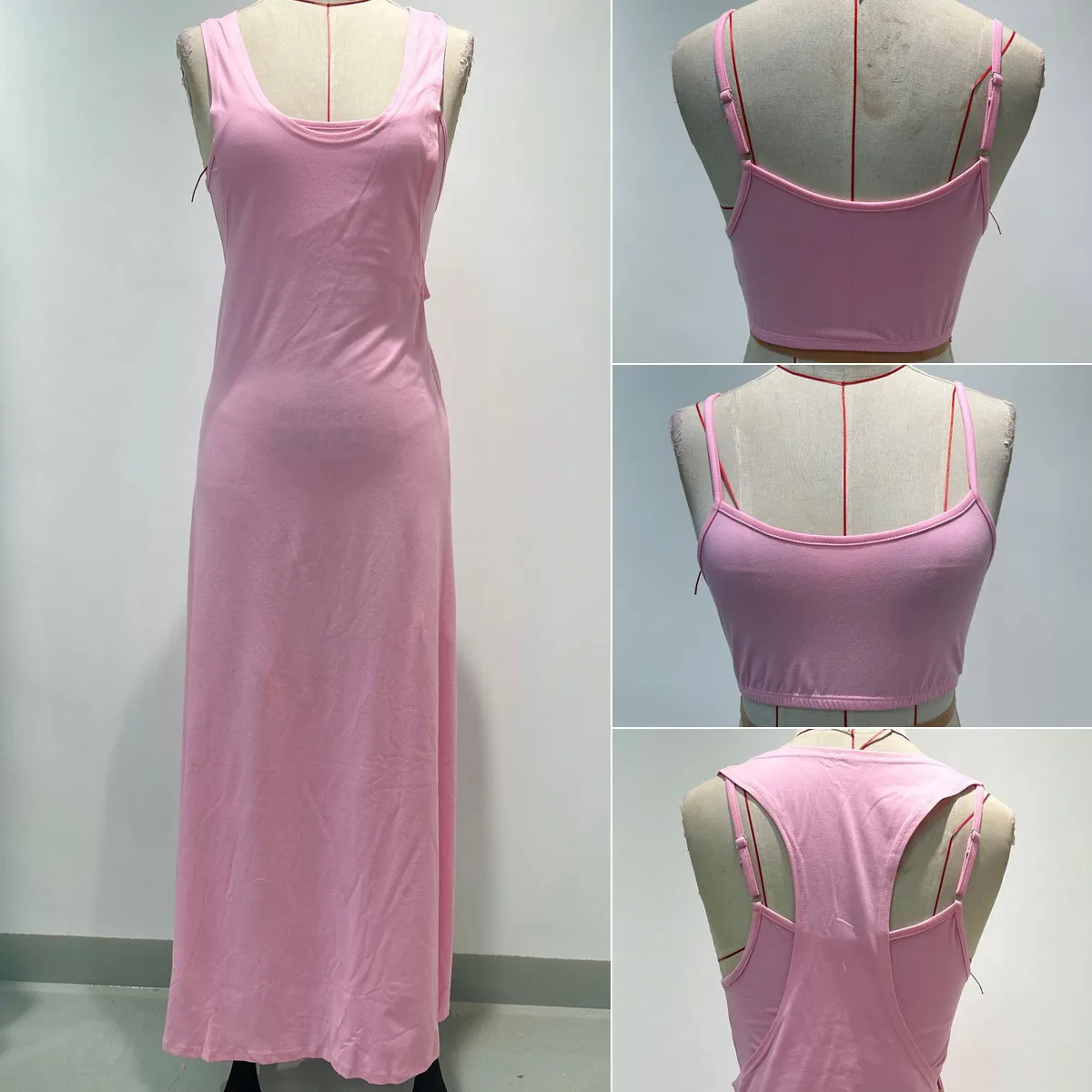 Robe Maxi Femme Col Carré Bretelles Fines – Élégante & Sexy | BYJ262