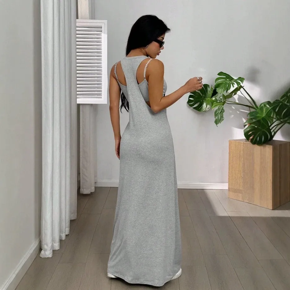 Robe Maxi Femme Col Carré Bretelles Fines – Élégante & Sexy | BYJ262