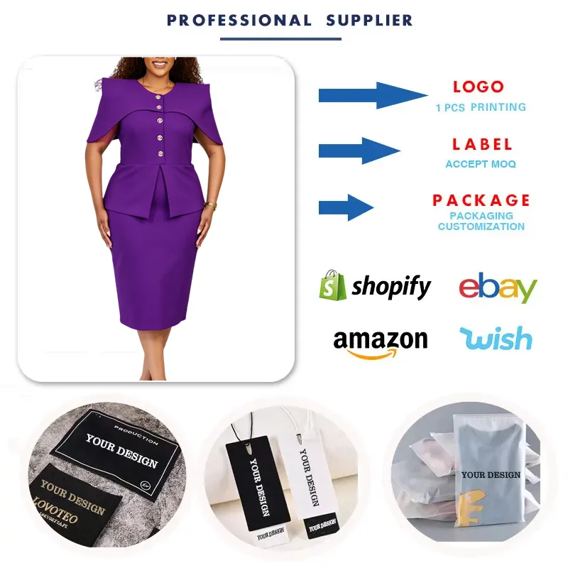 Robe Bureau Femme Style Cape Effet Deux Pièces | Col Rond Taille Haute Midi Élégante