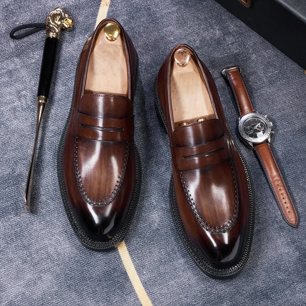 Mocassins Oxford en cuir véritable pour hommes – Élégants, confortables, toutes saisons