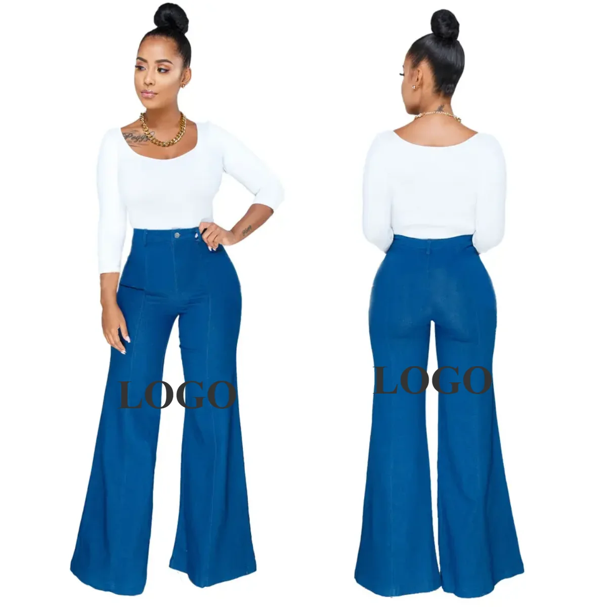 Jean Baggy Femme Taille Haute Délavé Asymétrique – Style Streetwear Y2K