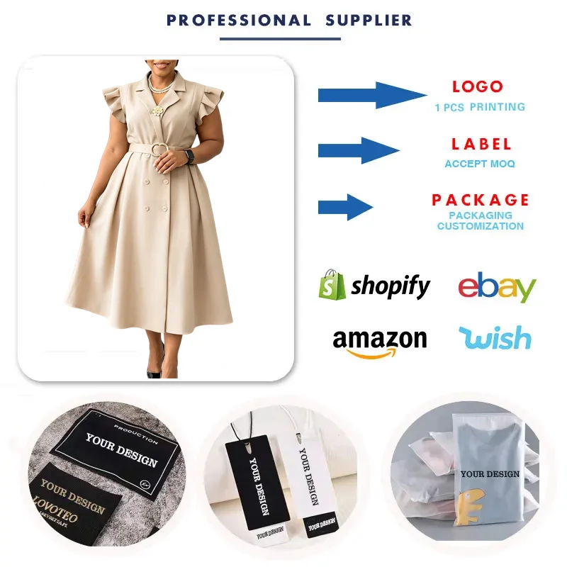 Robe Midi Élégante D3365 – Col V, Double Boutonnage & Ceinture, Style Bureau