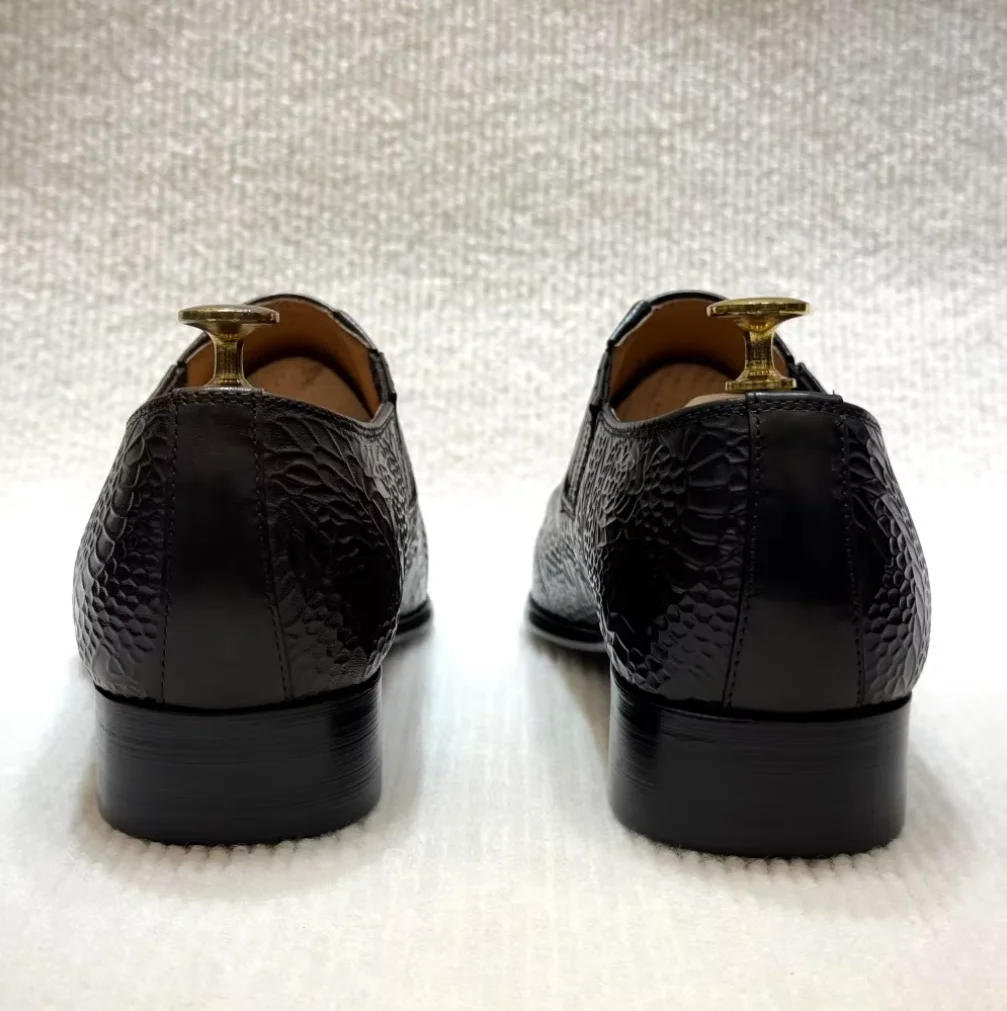 Mocassins Oxford en cuir véritable F510-MC603 – Chaussures habillées homme bout pointu