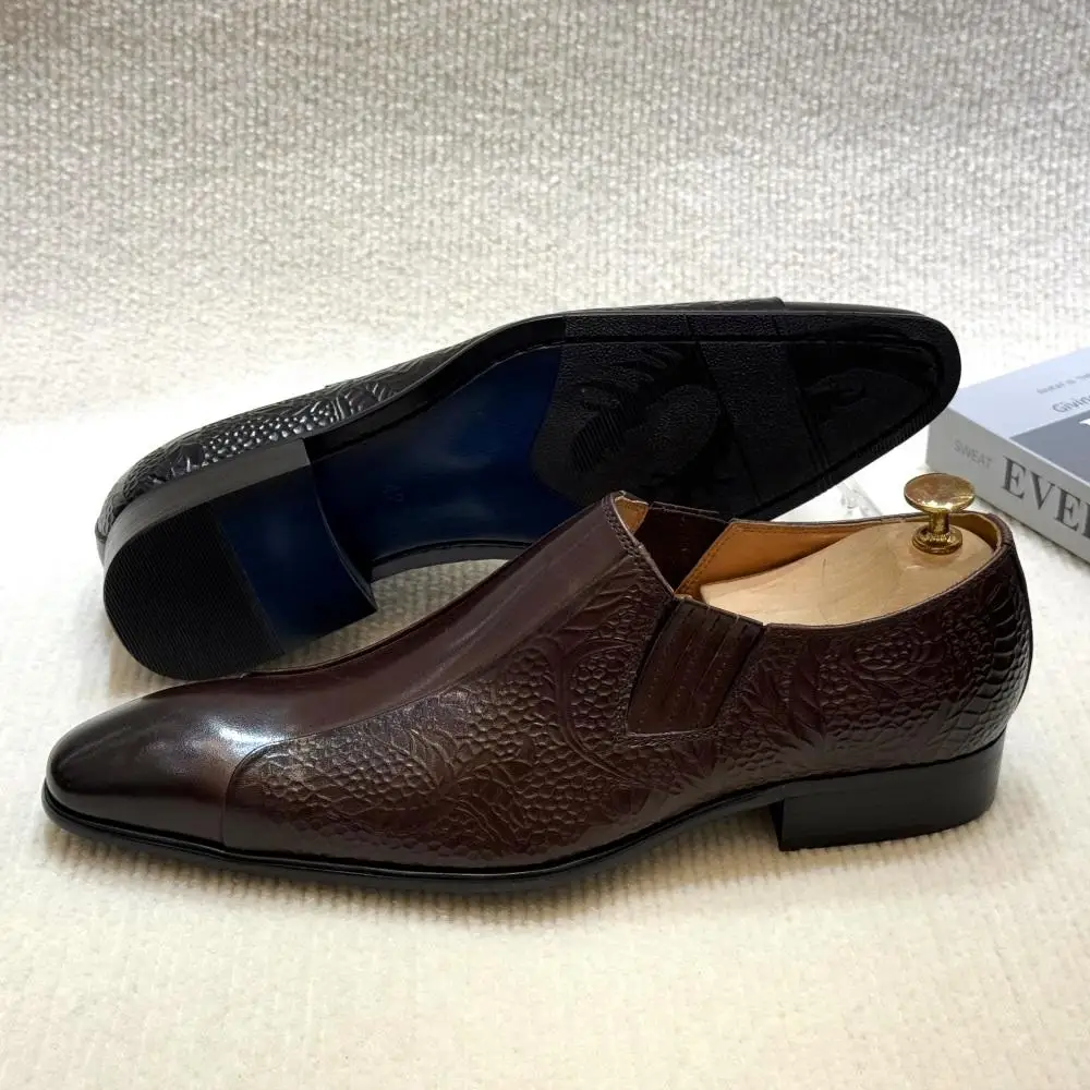 Mocassins Oxford en cuir véritable F510-MC603 – Chaussures habillées homme bout pointu