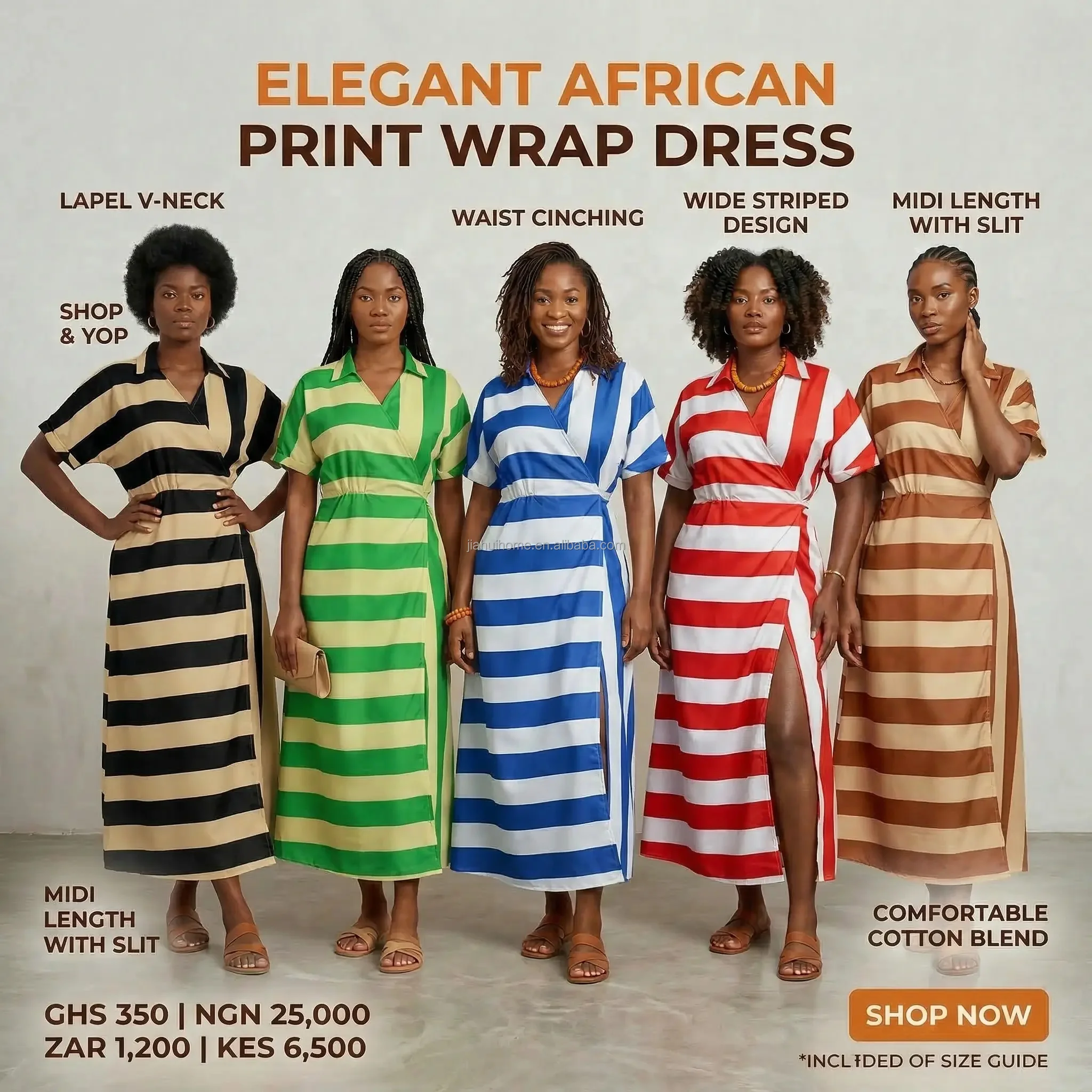 Robe Longue Africaine Élégante pour Femme – Coupe Ample, Imprimé Rayé, Nœud Décoratif