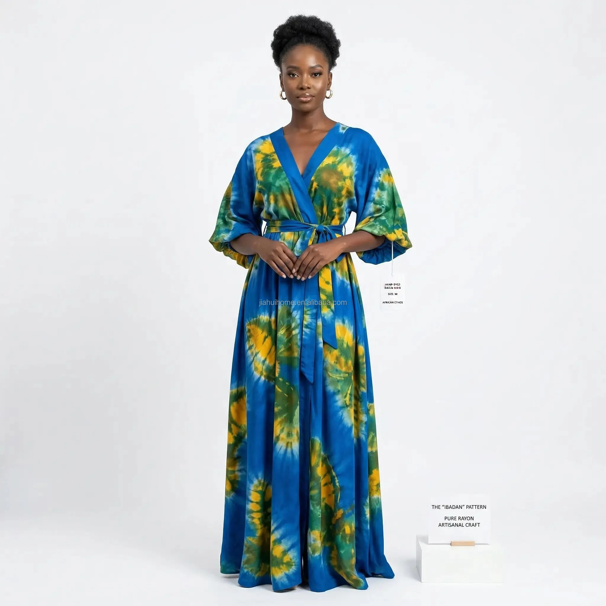 Robe Africaine Dashiki Femme – Chiffon Respirant, Coupe Midi, Imprimé Ankara S-4XL