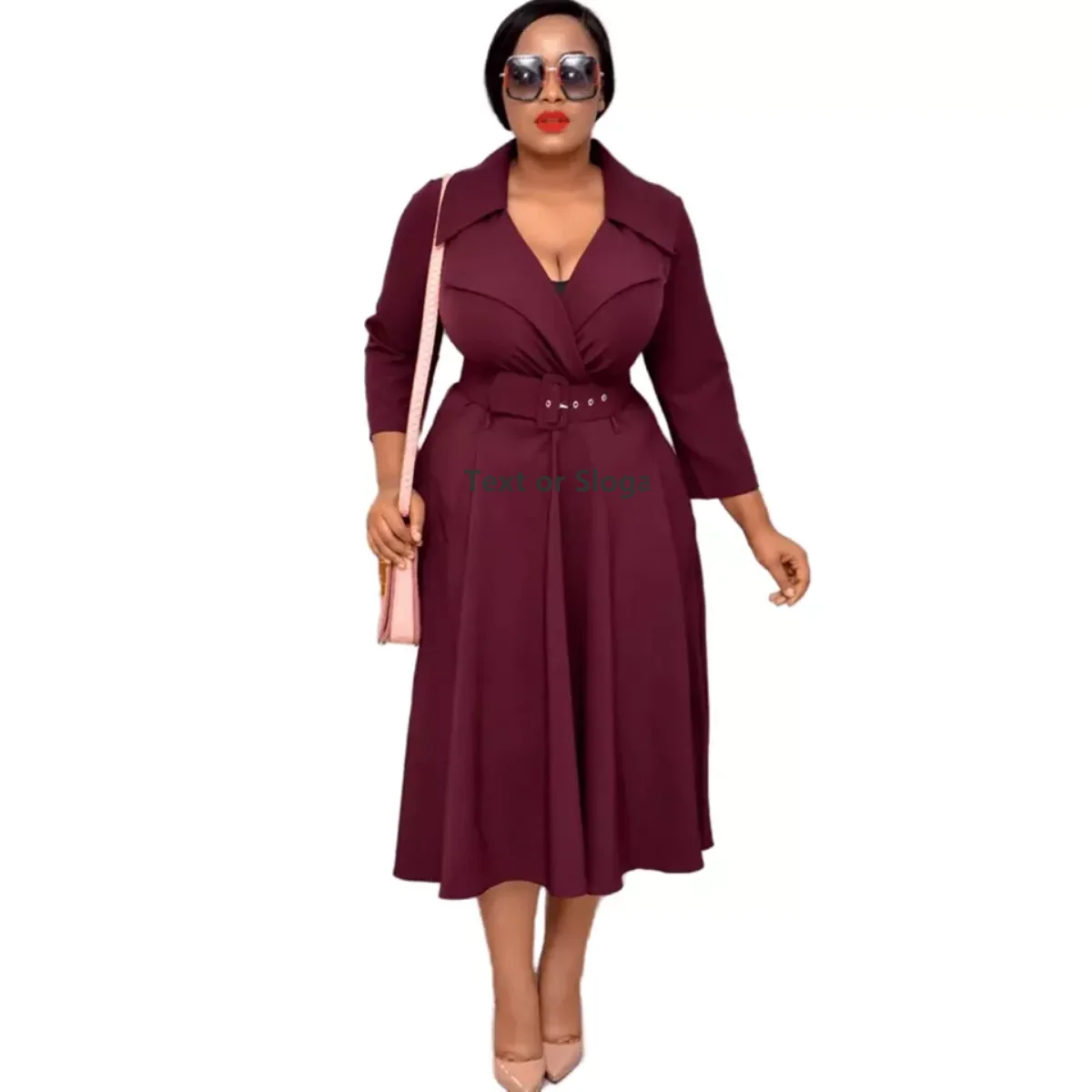 Robe Maxi Femme Élégante Col V Taille Haute – Coupe Slim Respirante Toutes Occasions