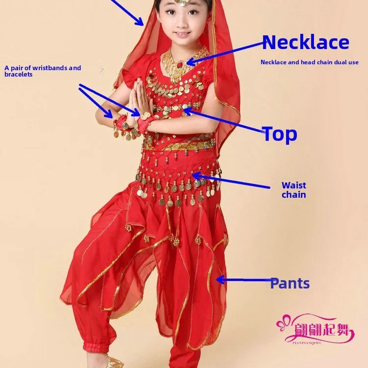 Costume de Danse du Ventre Fille – Tenue de Spectacle Xinjiang Enfant