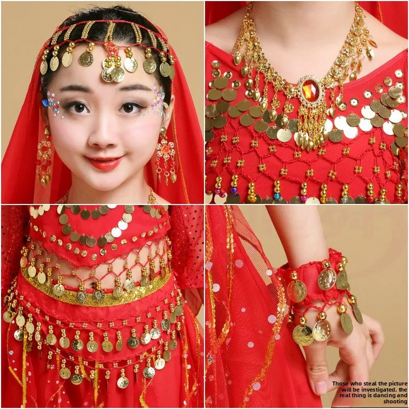 Costume de Danse Orientale Sequins Scintillants pour Filles – Set Complet