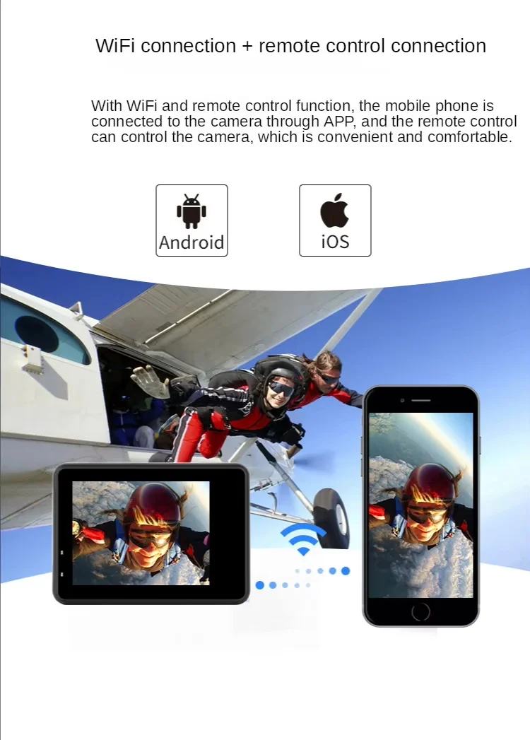 Caméra Sport 4K WiFi Double Écran Étanche IP67 – Moto, Vélo, Casque | Télécommande 2.4GHz