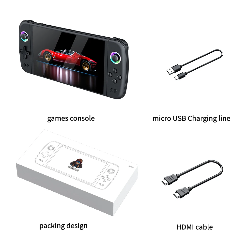 Console de Jeu Portable M27 7 Pouces HD – 10 000+ Jeux, Wi-Fi, 64 Go