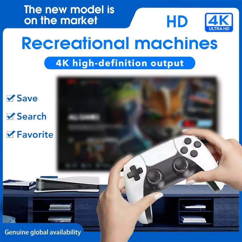 Console de Jeux RS5 Android TV Box 4K – 15000+ Jeux, Manette Sans Fil, 64 Go