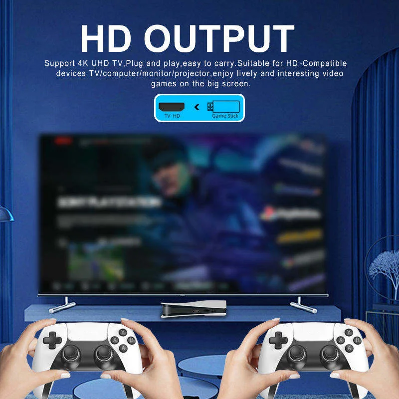 Console de Jeux RS5 Android TV Box 4K – 15000+ Jeux, Manette Sans Fil, 64 Go