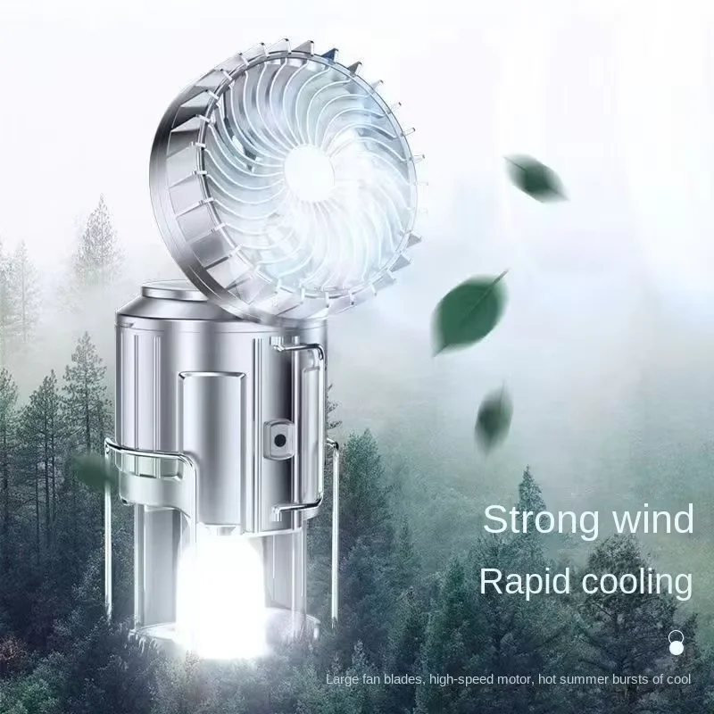 Lanterne LED Solaire Pliable avec Ventilateur – Rechargeable USB, Imperméable, Idéale Camping