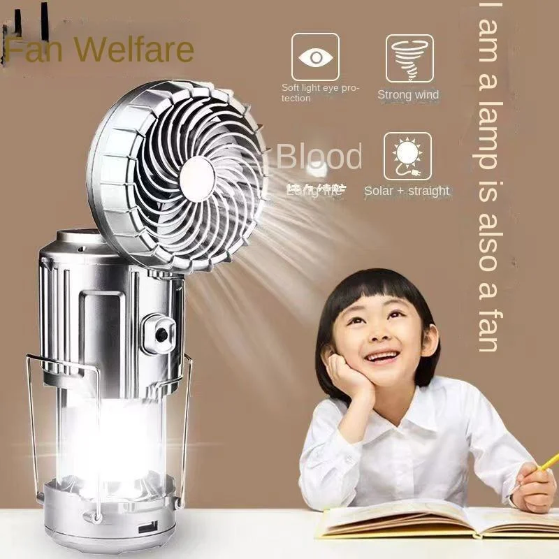 Lanterne Solaire LED Rechargeable avec Ventilateur – Camping & Outdoor