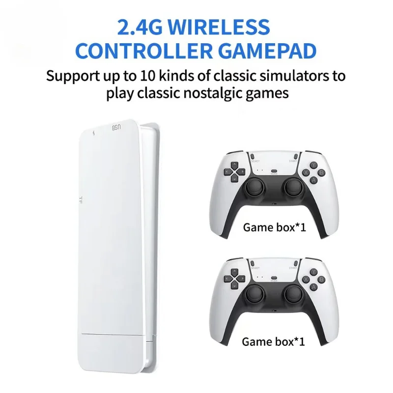 Console de Jeu M15 Rétro 4K – 20 000 Jeux Intégrés, Manettes Sans Fil 2.4G