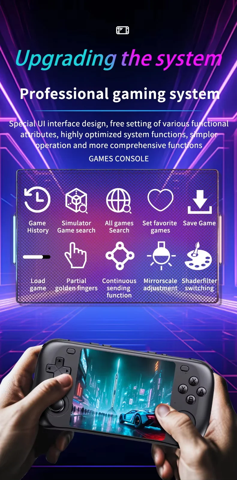 Console de Jeu Portable H36s – Écran IPS 3.5" HD, 10 000 Jeux Intégrés, Wi-Fi, Batterie 3000mAh