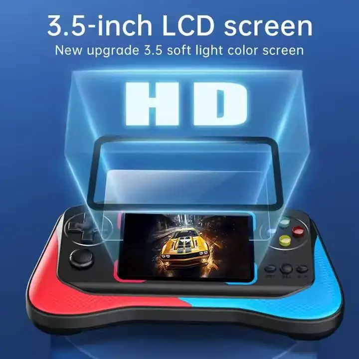 Console de Jeu Portable Q12 – 500 Jeux Rétro, Écran 3.5", 1 ou 2 Joueurs, Sortie TV