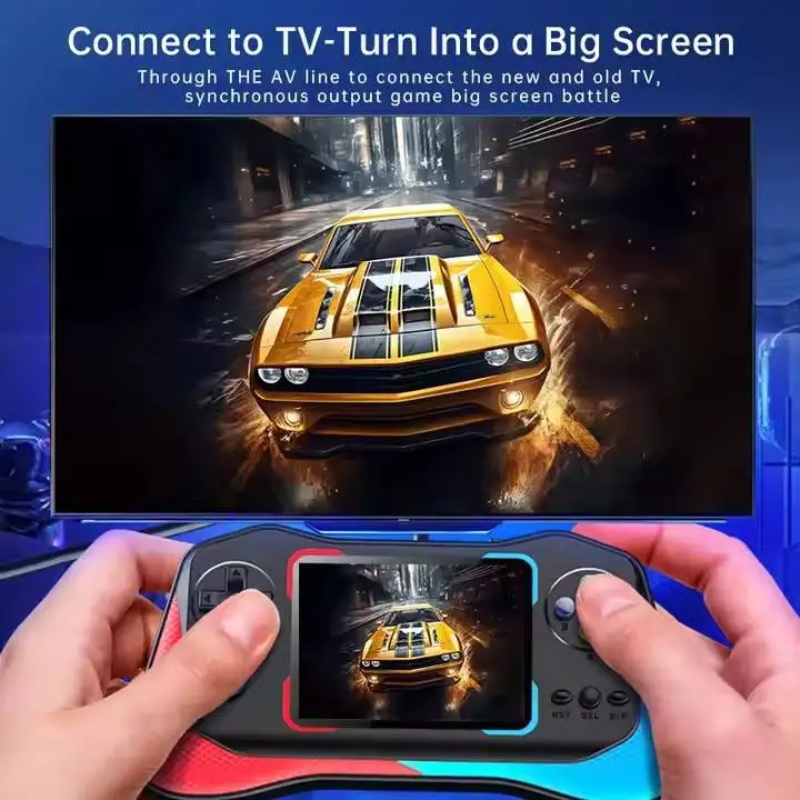 Console de Jeu Portable Q12 – 500 Jeux Rétro, Écran 3.5", 1 ou 2 Joueurs, Sortie TV