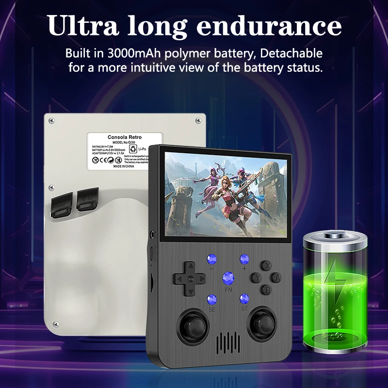 Console de Jeu Portable G30 Écran 4.3" 64GB/128GB Batterie 3000mAh – 3000 Jeux Rétro