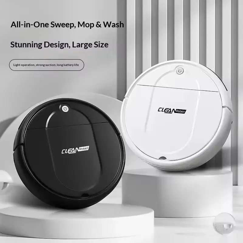 Robot Aspirateur Laveur 2-en-1 Intelligent VSLAM 1000Pa Réservoir Eau Rechargeable USB